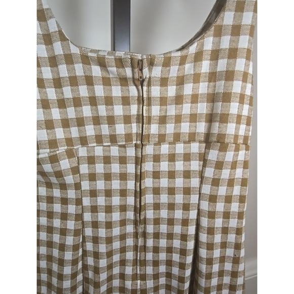 Altr'd State Womens‎ Dress Mini Brown White Checked Dress S Sleeveless Zipper - Picture 7 of 10